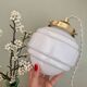 Vintage globe pendant light in white opaline