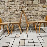 Set of 4 brutalist bistro chairs