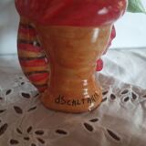Set of 2 Sicilian vases ceramic heads of caltagirone