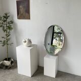 1950s oval beveled mirror