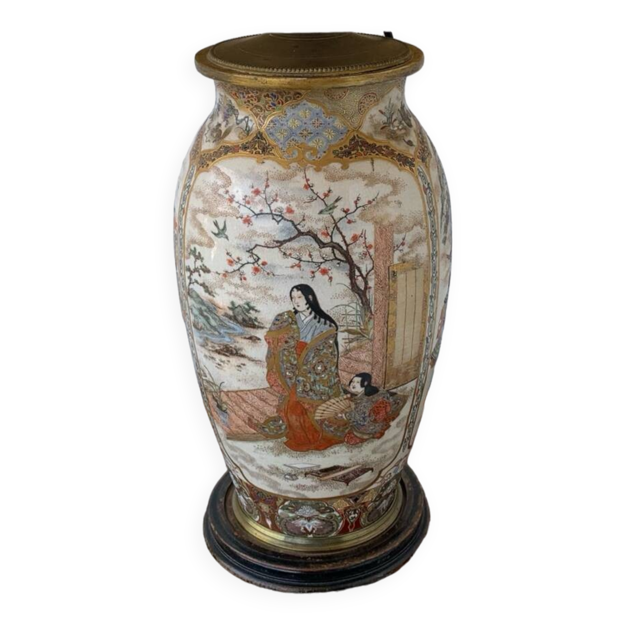 Japanese Satsuma lamp
