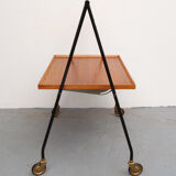 60s teak bar cart