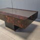Table basse à café vintage avec bar caché par Eric Maville et Jean Claude Mahey