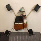 Mirror and wall coat rack  vintage 50s