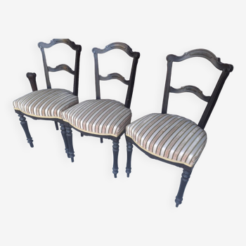 Lot de 3 chaises anciennes style Napoléon III