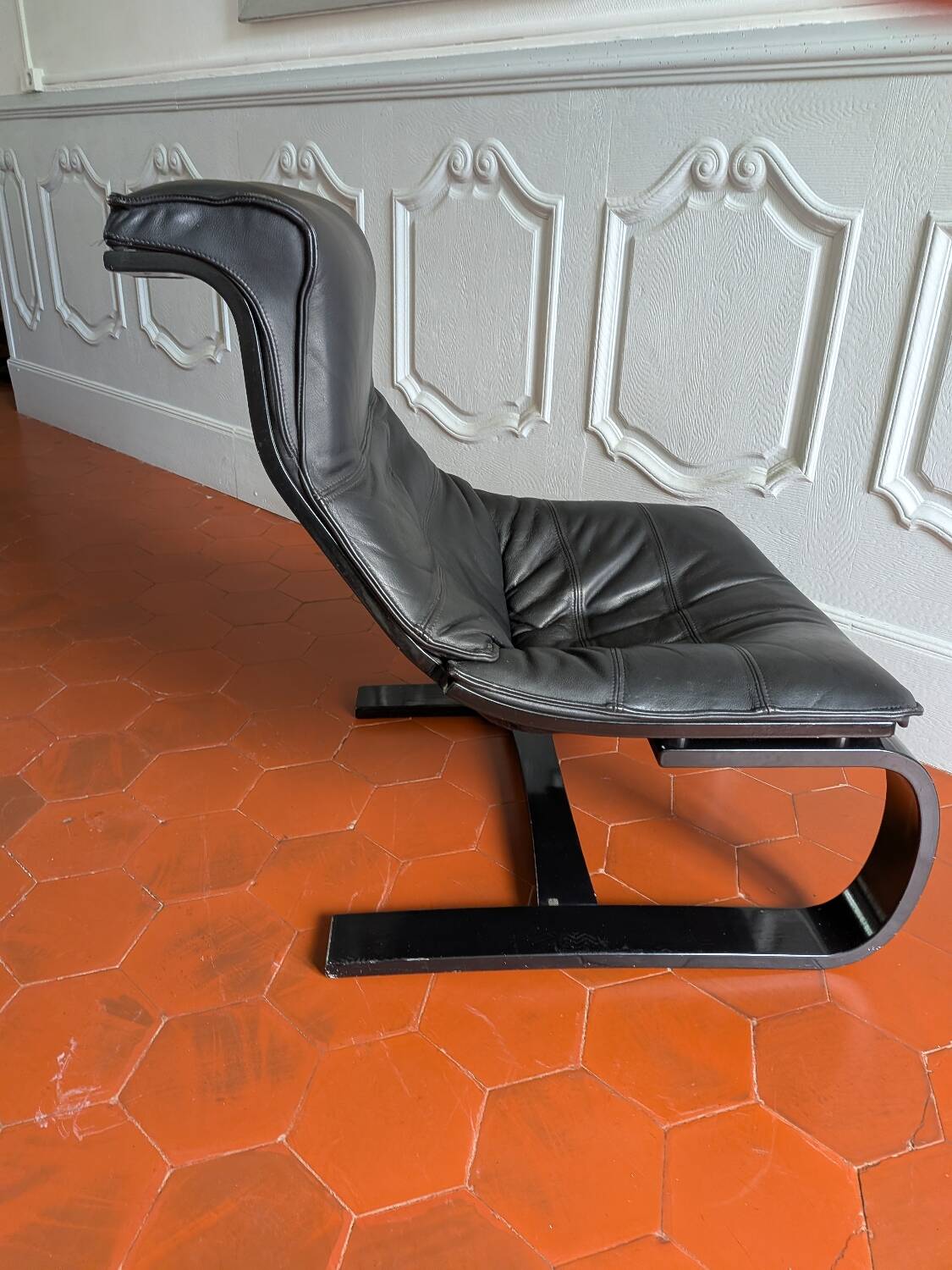 Fauteuil cuir années 70 de Nelo Möbel