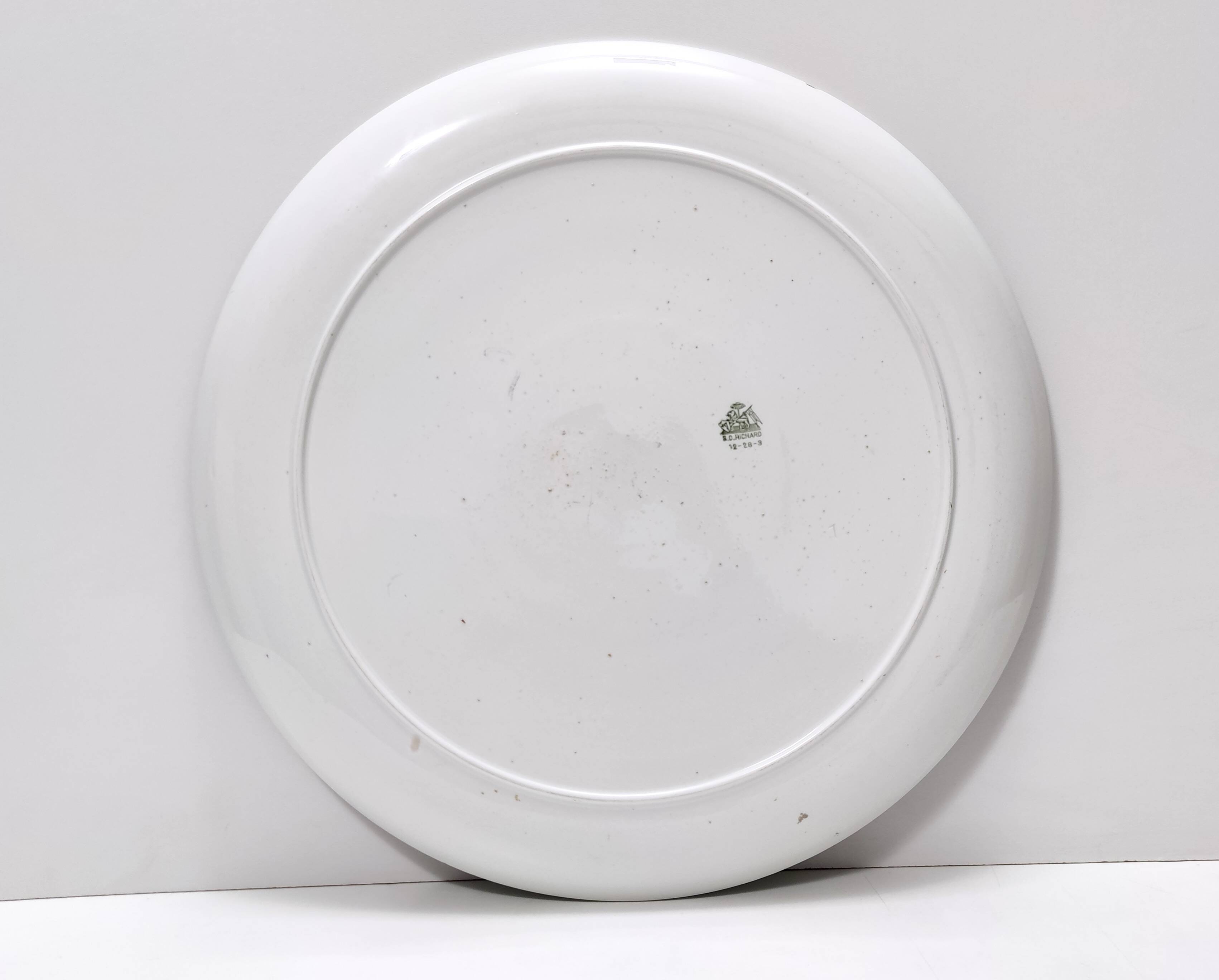 White Lacquered Ceramic Dessert Plate by Ginori Ascribable to Gio Ponti, Italy