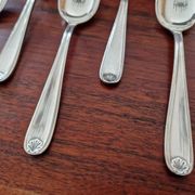 Christofle, Paris - Set of 9 small spoons (coffee) - Marot/Bérain model - in silver-plated metal