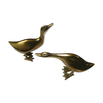 Couple de canards en laiton