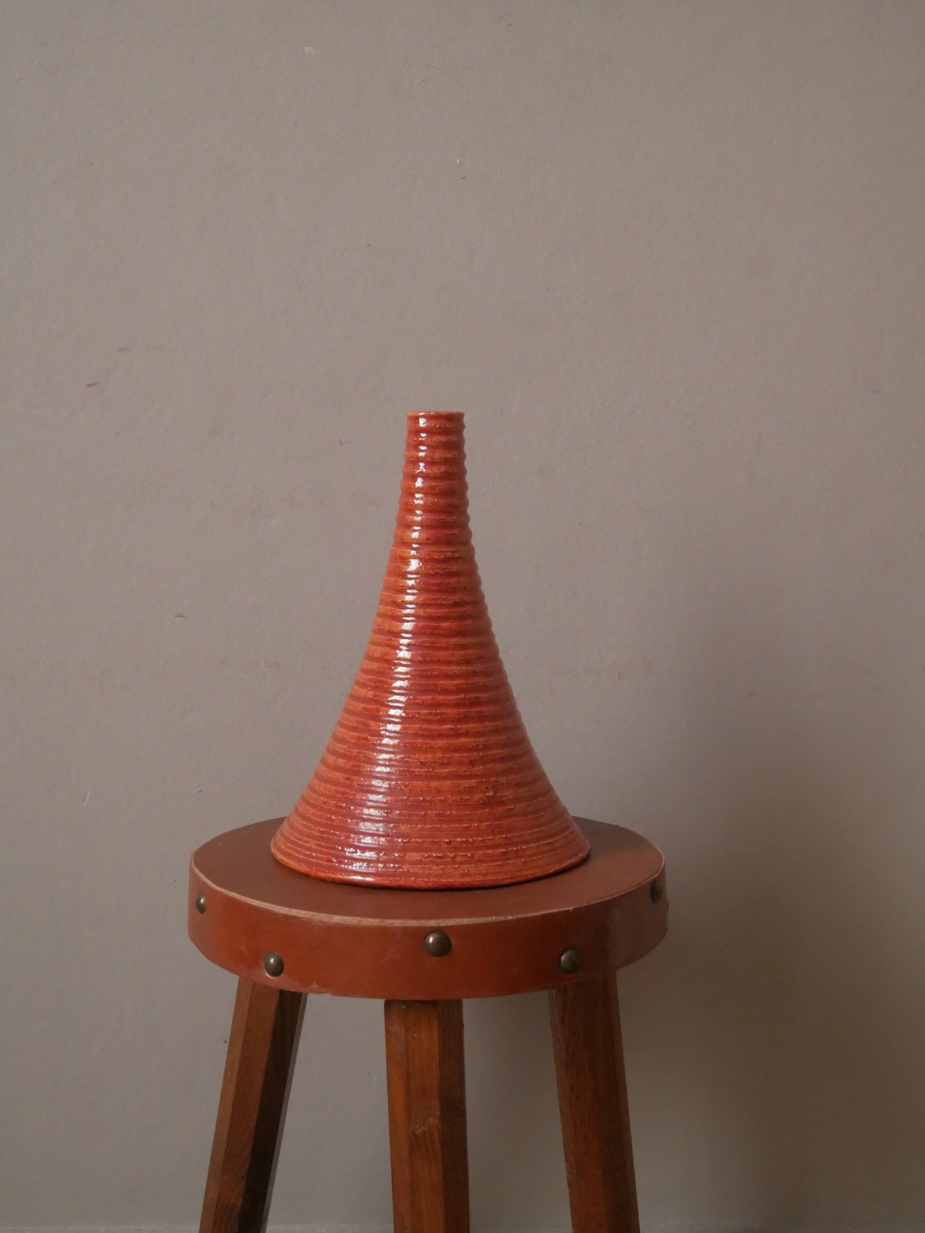 Soliflore vase in vintage enameled ceramic handmade object handmade pottery Scandinavian design