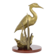 Vintage heron bird statue sculpture brass mid century 31cm