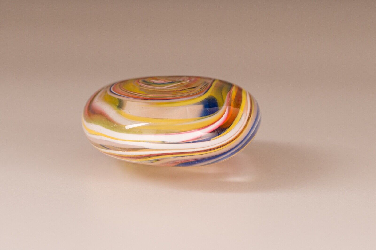 Sulphide murano paper press 1960 multicolored spiral