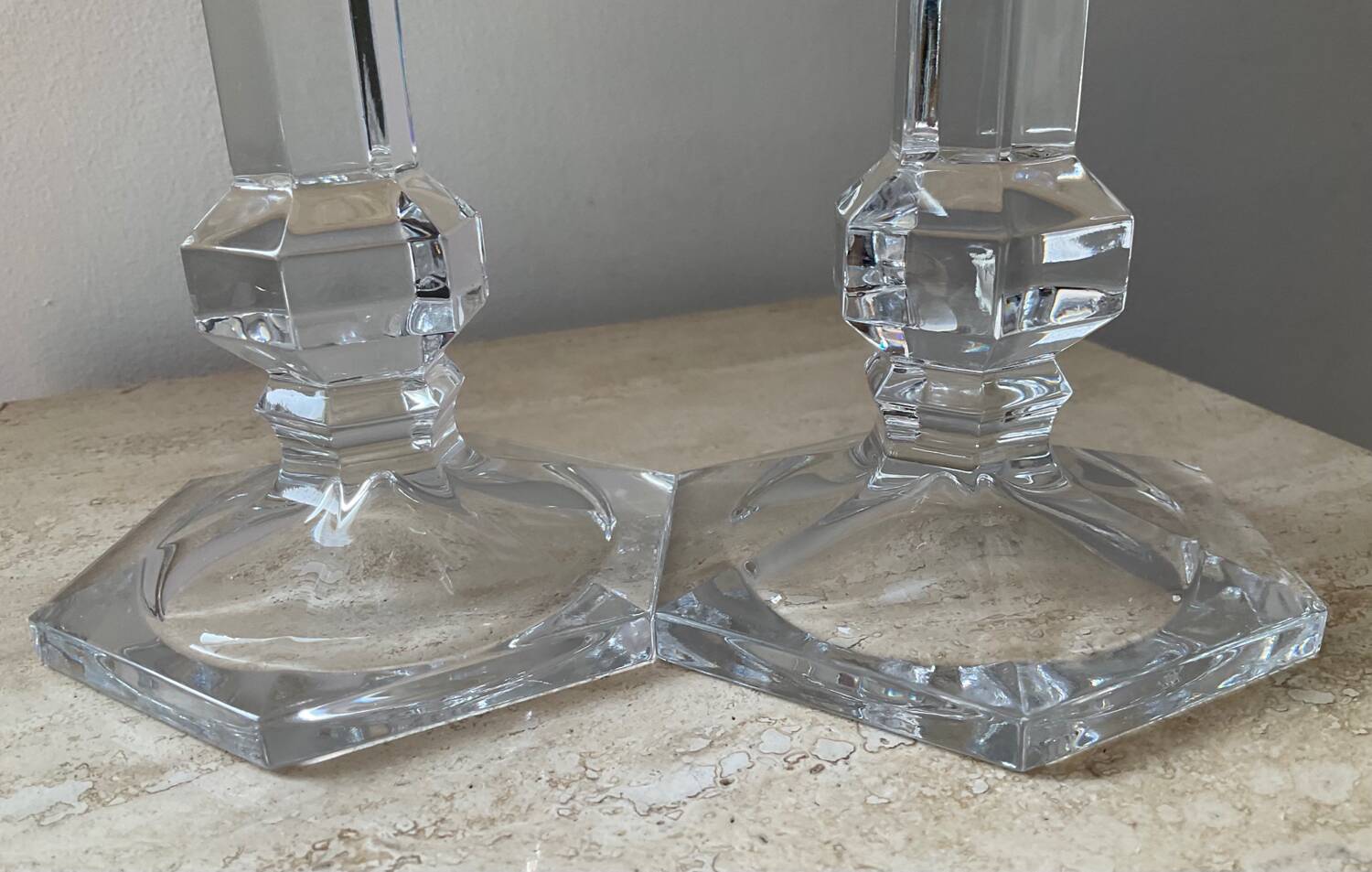 Pair of crystal candlesticks
