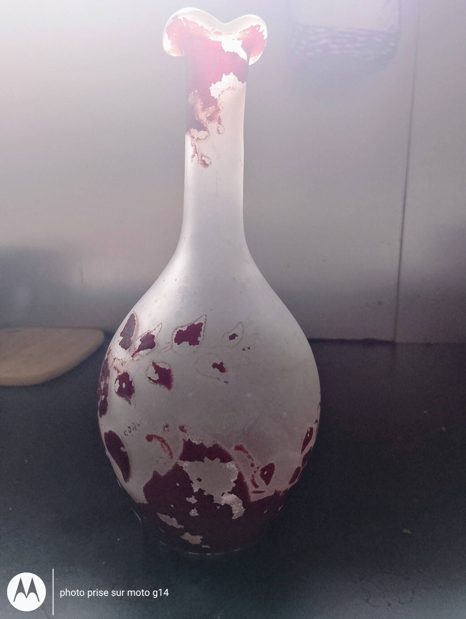 Art Nouveau Soliflore Vase Legras – Ruby Series – Signed – 22 cm