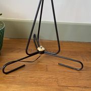 Large tripod floor lamp in black metal with 3 molded glass globes LAMP-7296