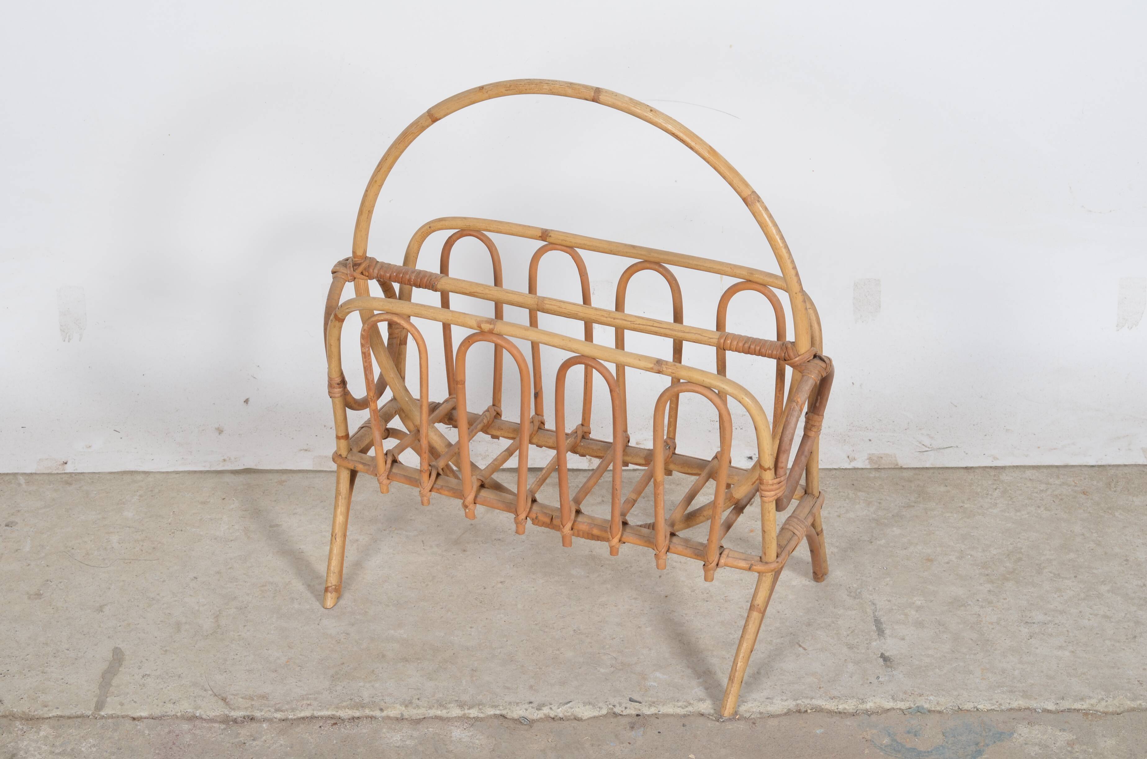 Rattan magazine rack