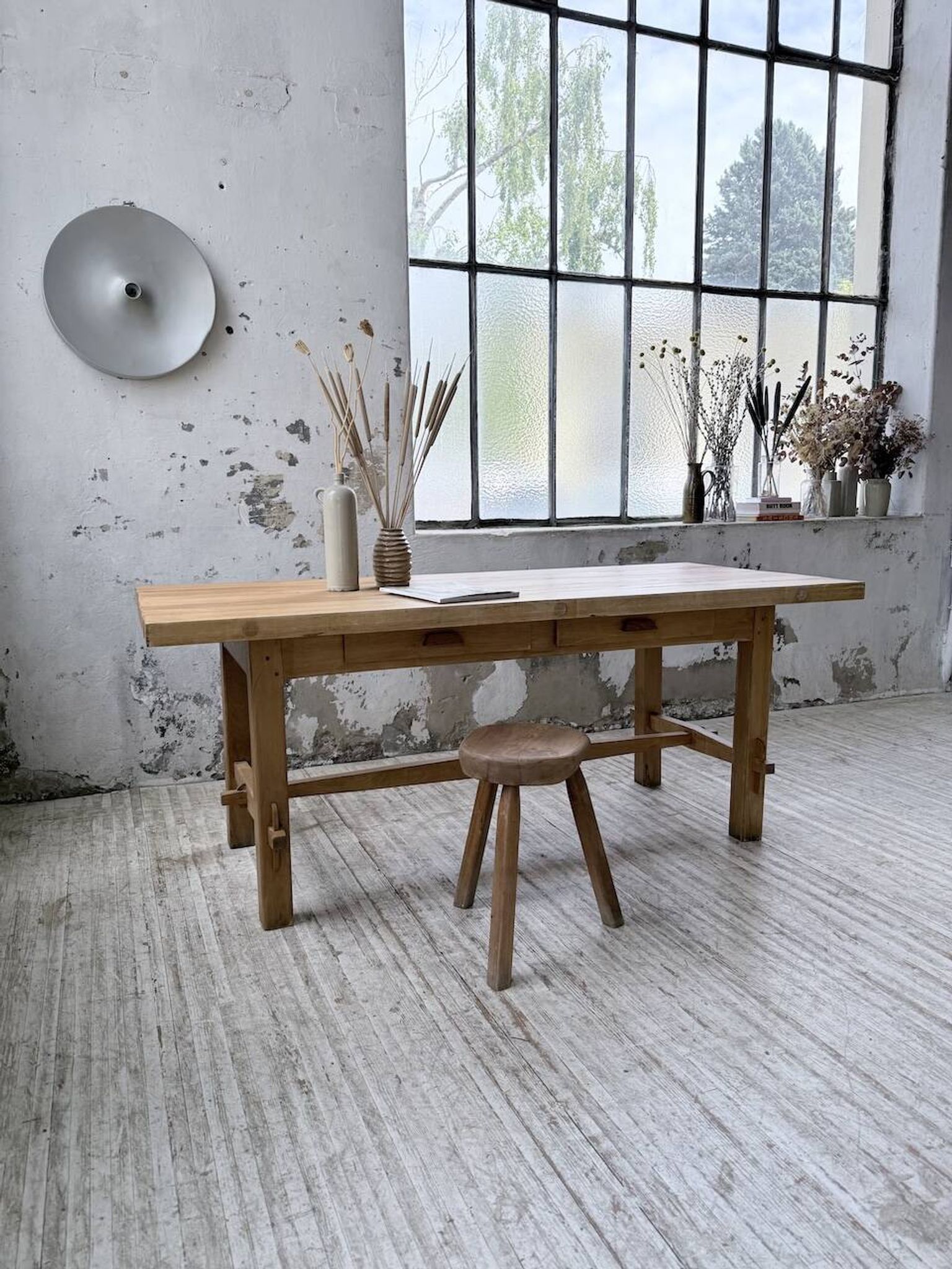 Table mobilier montagne 1950 hêtre massif