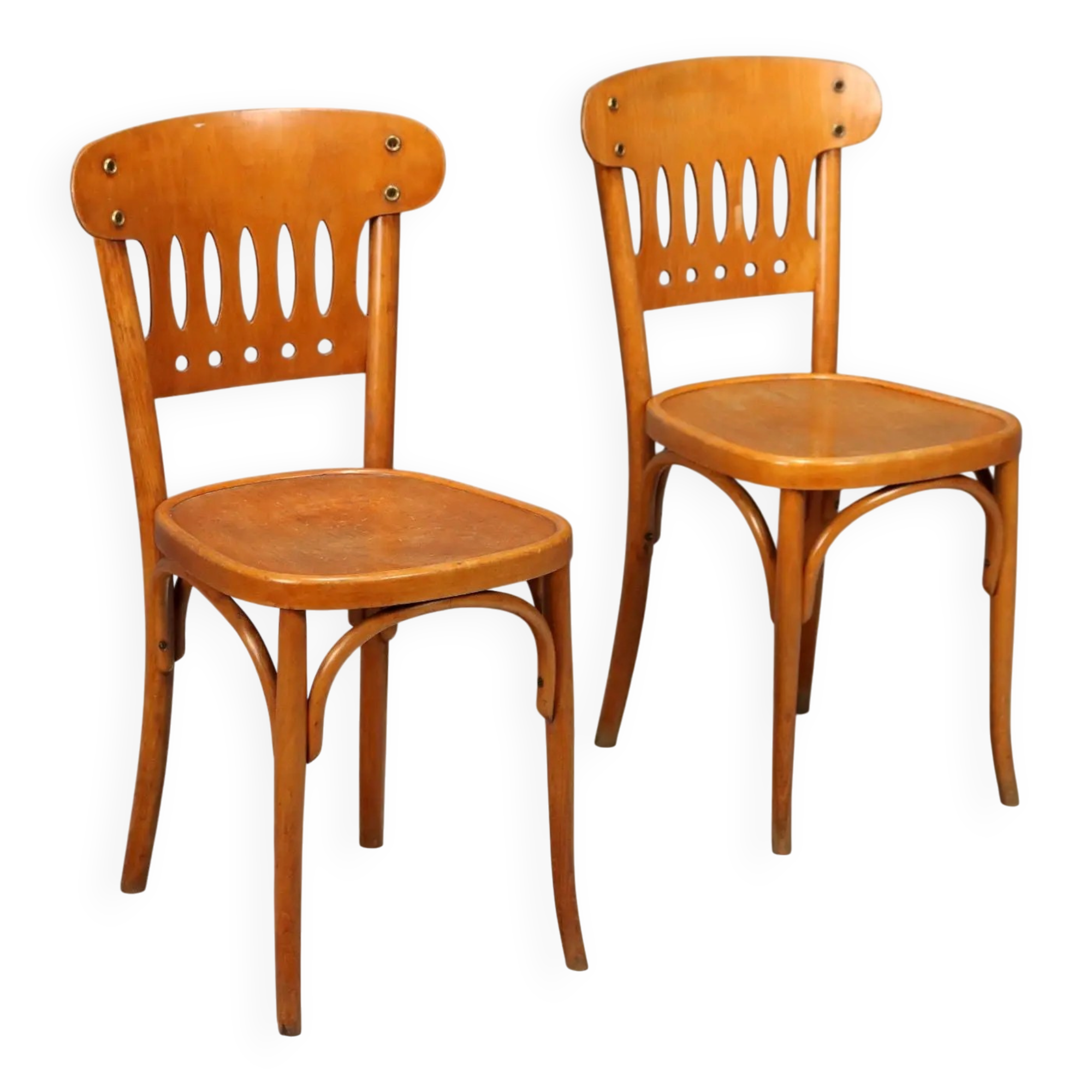 Paire de chaises en hêtre courbé