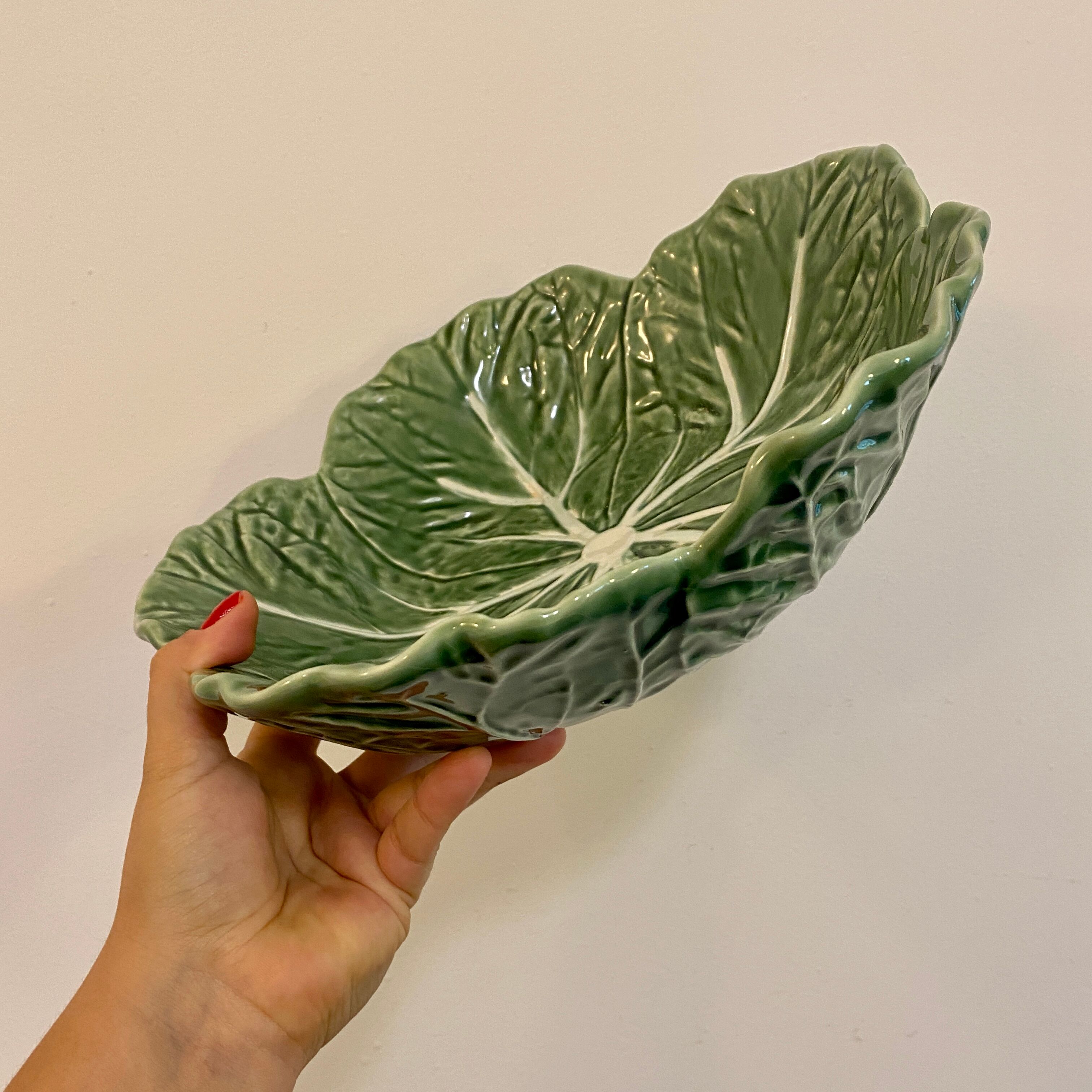Vintage cabbage bowl and ceramic salad cutlery
