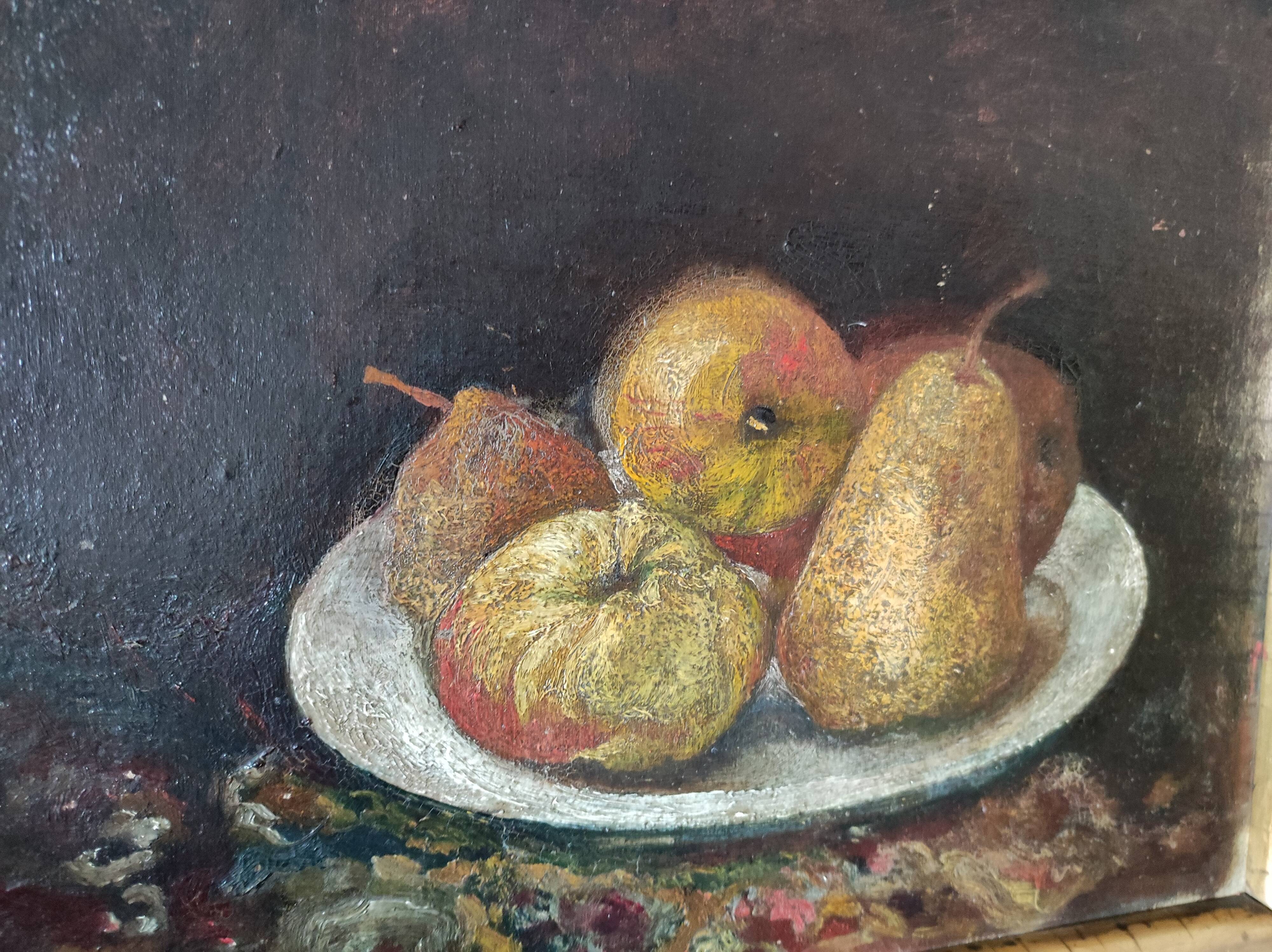Old painting, still life with fruit
