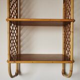 Vintage rattan wall shelf