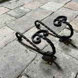 Pair of Medieval Style Wrought Iron Wall Brackets