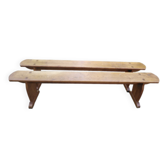 Pair of oak benches