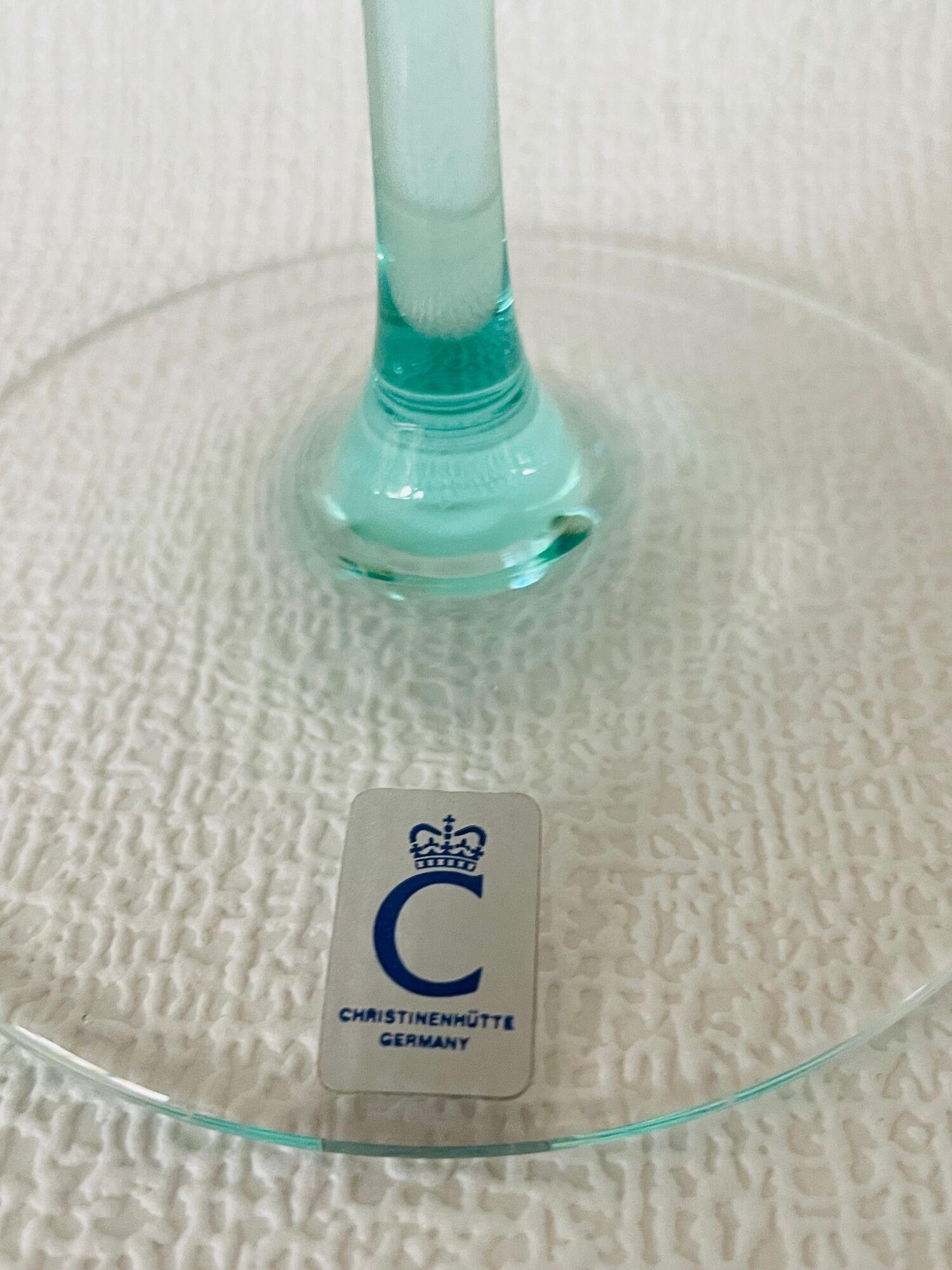 Design candleholder Christinenhütte Germany. Unique Design Cristinen Hütte. German glass.