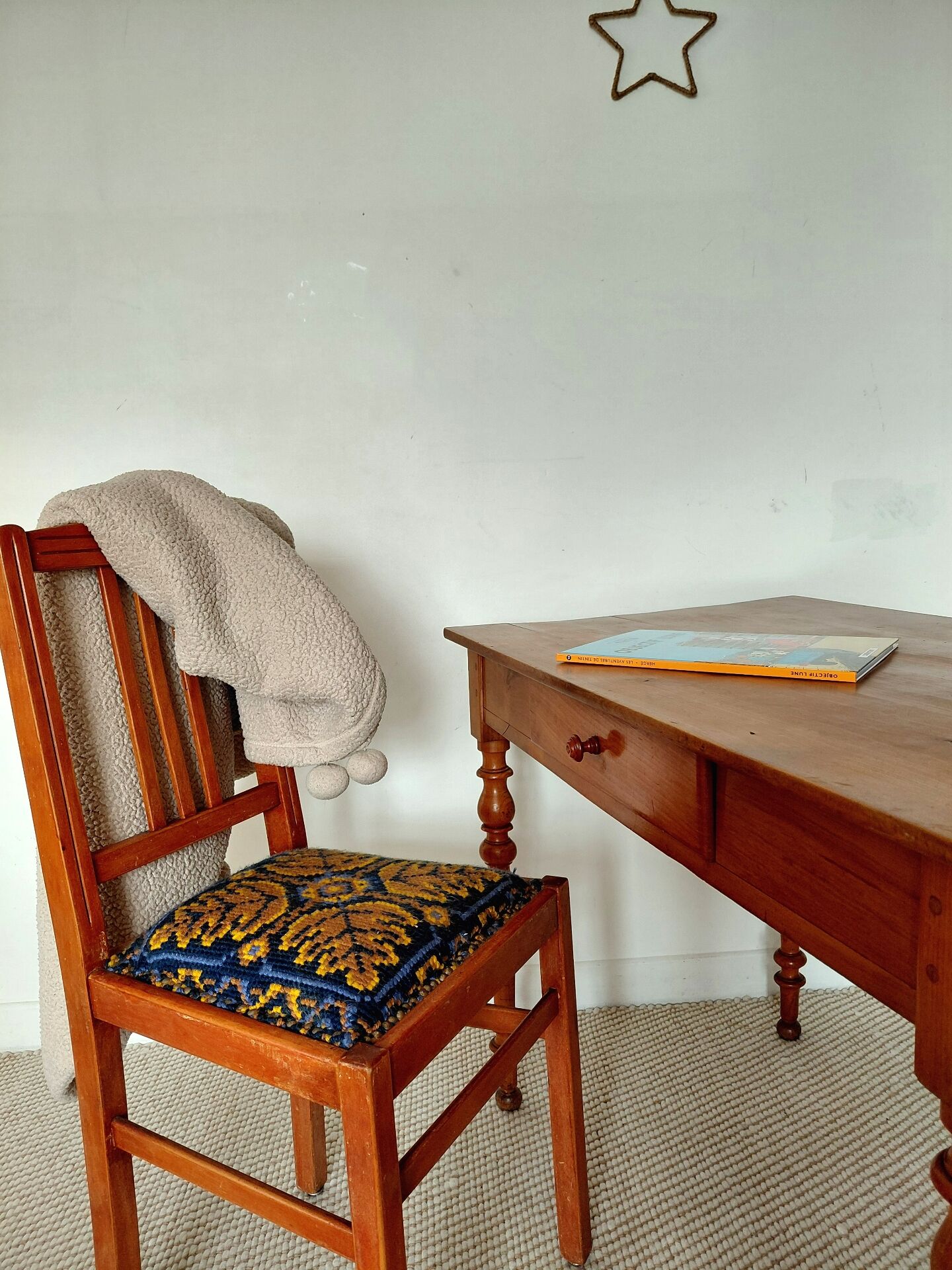 Fischel bistro chair "Indislocables" solid wood 1940s-1950s