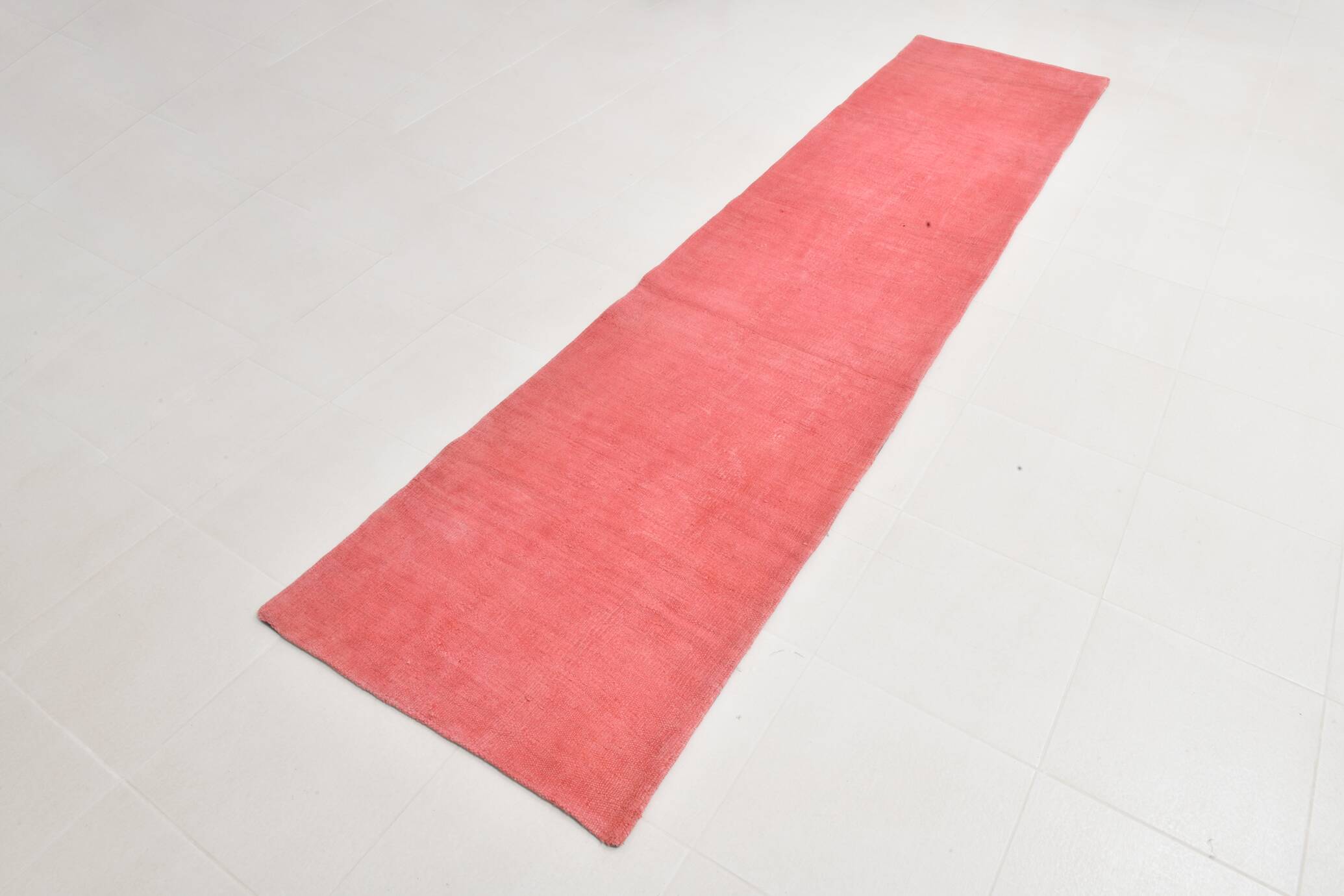 Pink Salmon Vintage Runner Rug, 79x345Cm