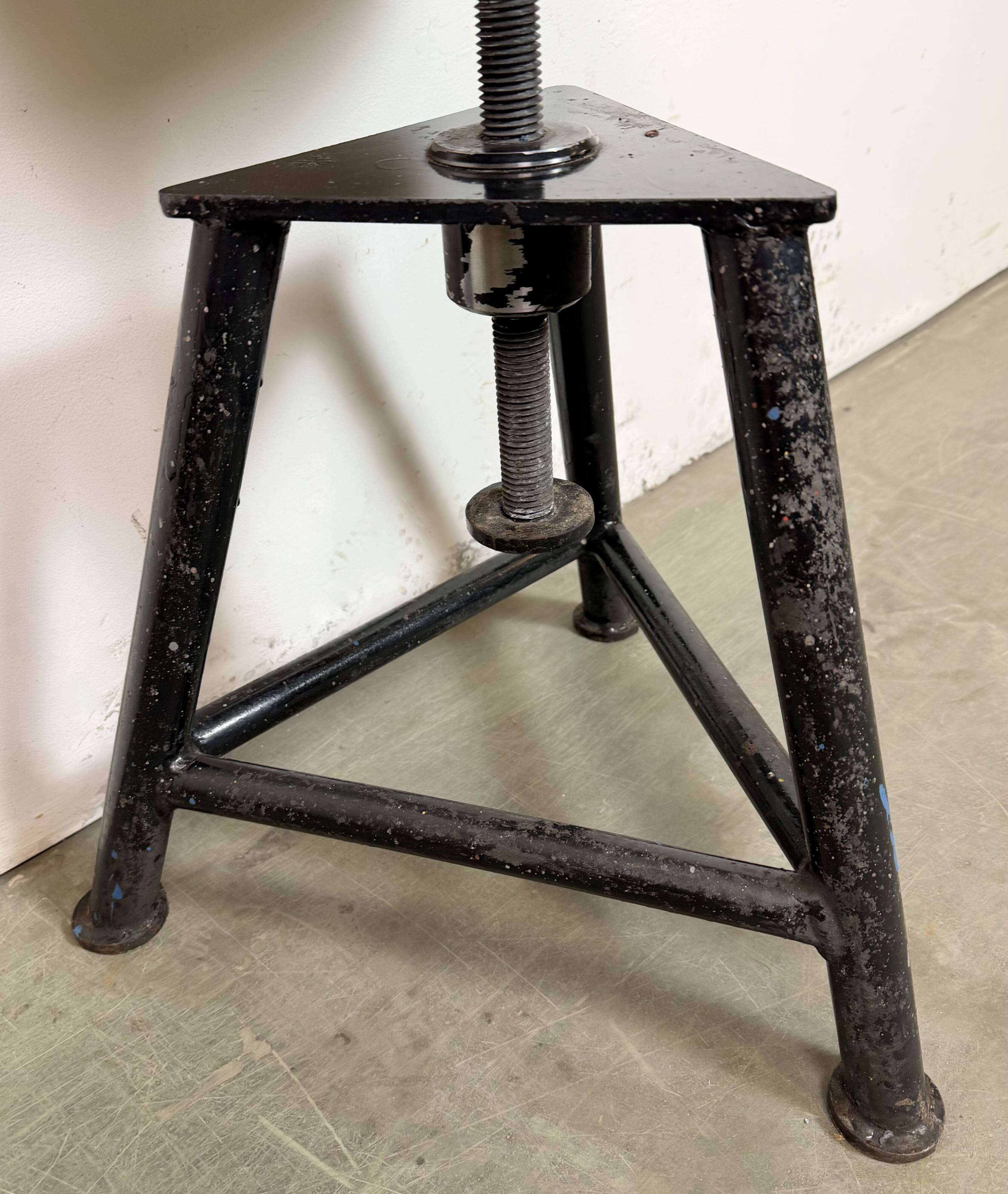 Black Industrial Workshop Swivel Stool, 1960s