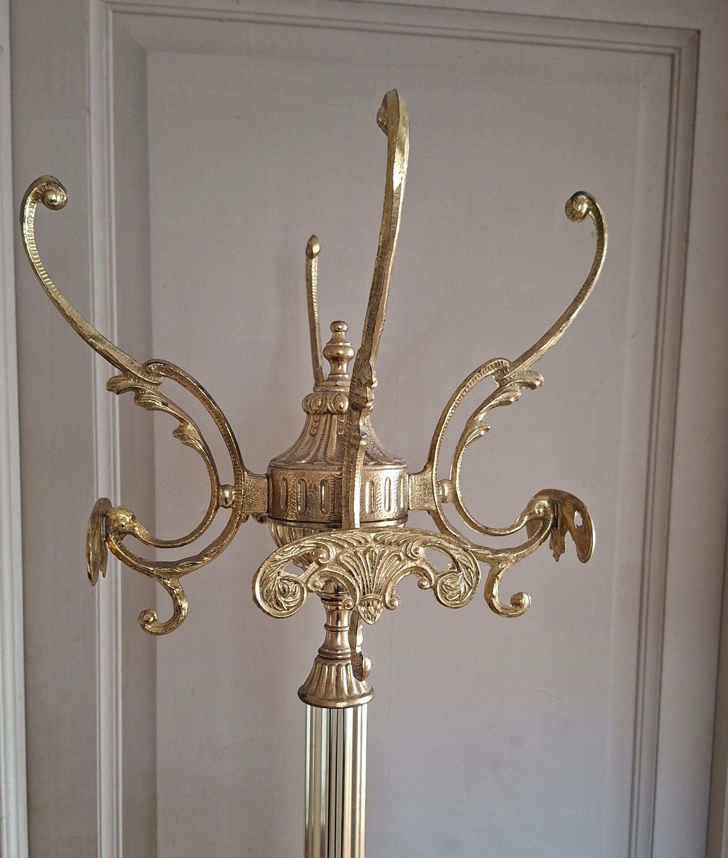 Golden parrot coat rack