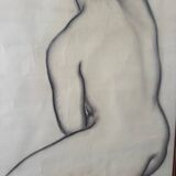 Grand tableau nu fusain André Jaoul