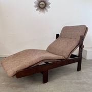 Old chaise longue wooden lounge chair Italian design from the 60s vintage