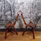 Pair of tripod mountain chairs