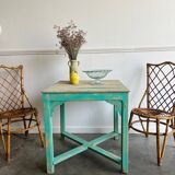 Table patine turquoise