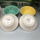 4 Digoin cups France the Francorussian green yellow blue pink dessert