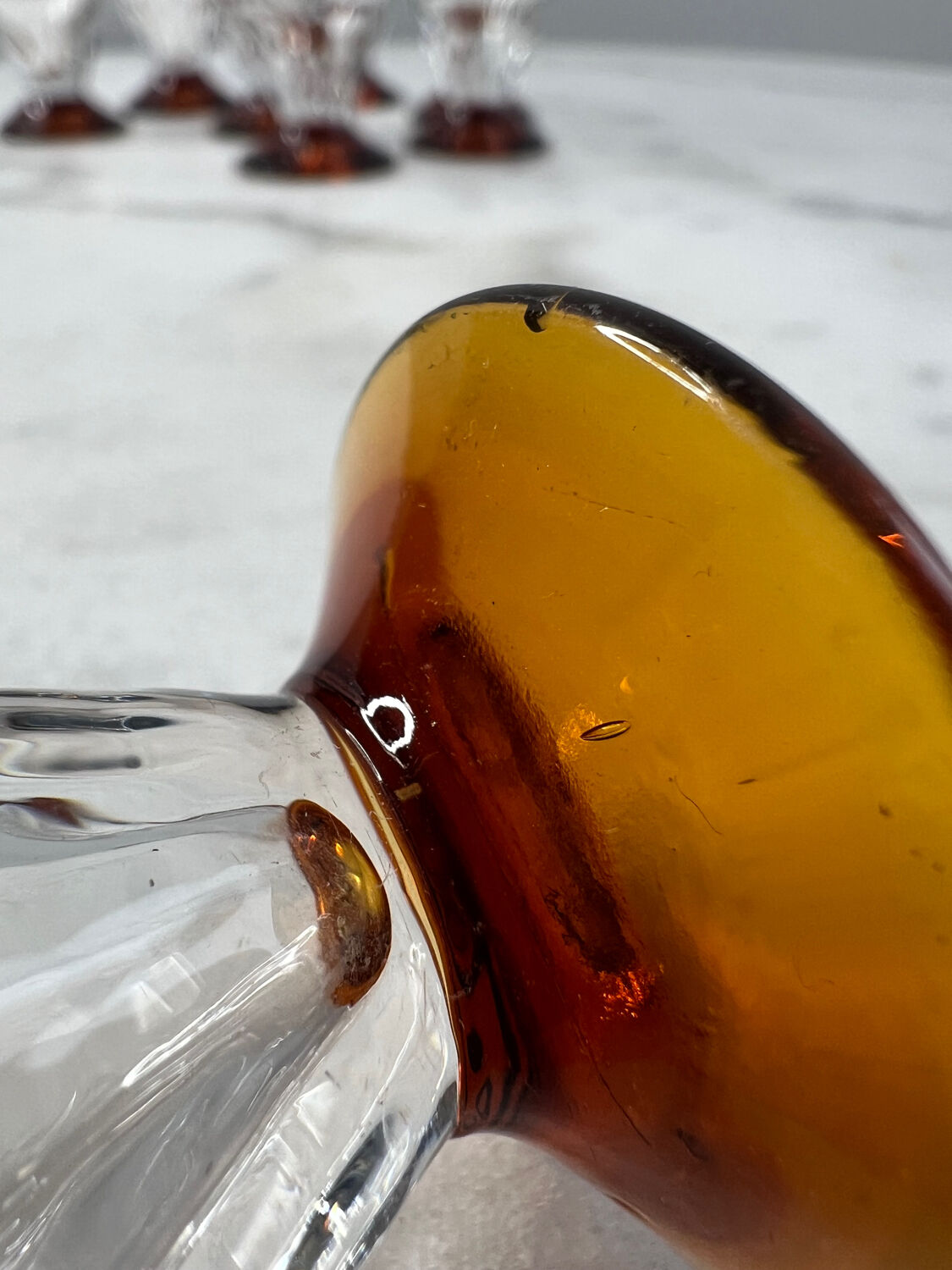 Set of 8 blown glass shooters