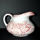 Pexonne earthenware vase/jug with a red floral rustic design