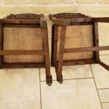 2 solid wood art deco chairs