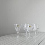 4 vintage crystal liqueur glasses