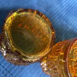 Set of 4 glasses in pressed glass mold vintage geometric shape