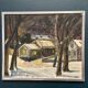 Original Swedish Oil on Panel – “Winter Landscape with House” by M. L. Jacobson – Signed – Vintage & Framed – 48 × 41 cm (18.9" × 16.1")