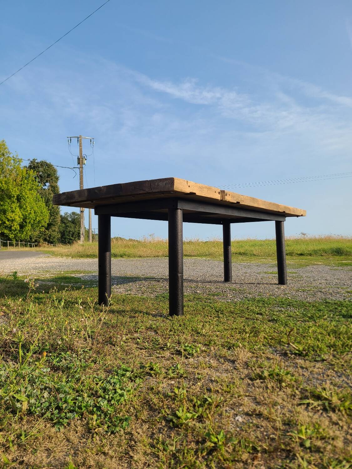 Early 20th century farmhouse table giant workbench