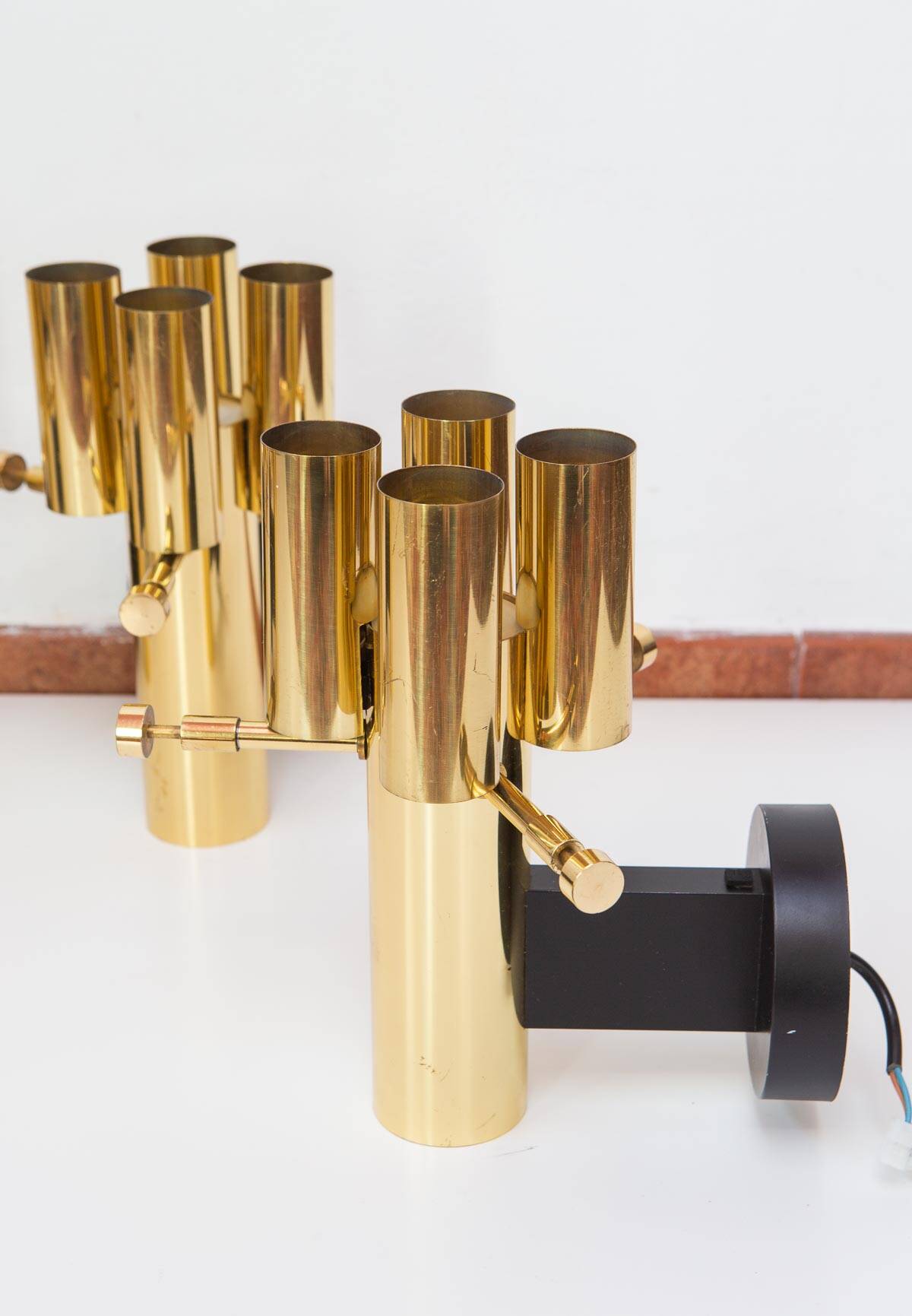 German "space age" appliques in gilded brass Bega Bloom (4 AVAILABLE).