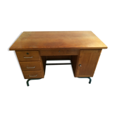 Bureau d'école pour adulte en bois années 50