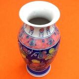 Baluster vase Polychrome ceramic Floral decoration