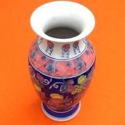 Baluster vase Polychrome ceramic Floral decoration