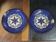 Pair of Quimper earthenware plates with pearl decoration from the 1950s.