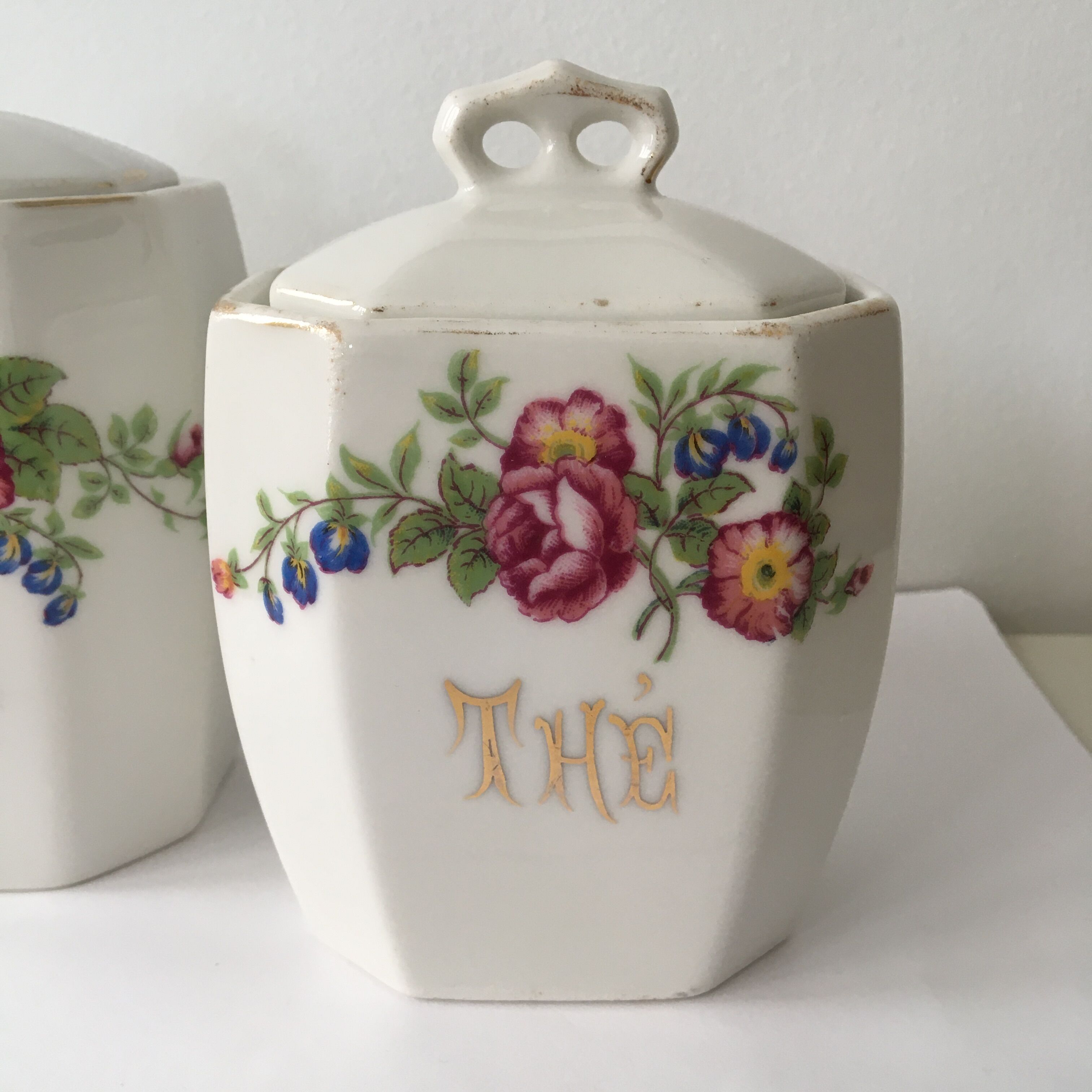 Pair of porcelain kitchen pots